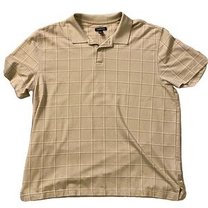 Beige Square Pattern Polo